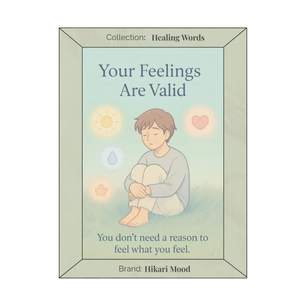 Your Feelings Are Valid – Emotional Anime Poster for Mental Health & Self-Acceptance (Unframed)