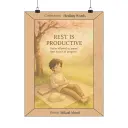 Rest Is Productive Poster – Soft Anime-Inspired Wall Art for Healing & Gentle Motivation (Unframed)