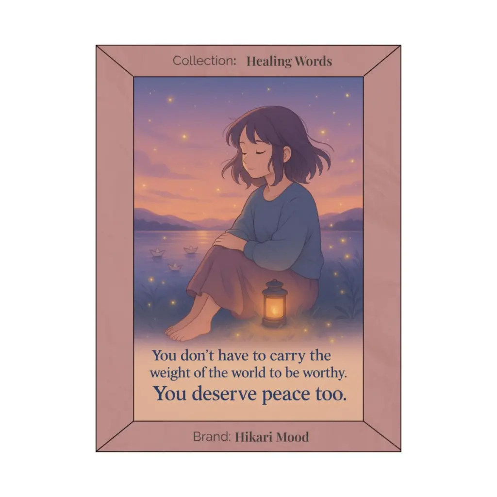 You Deserve Peace Too – Soft Anime Wall Art for Self-Compassion & Healing | Hikari Mood Poster (Unframed)