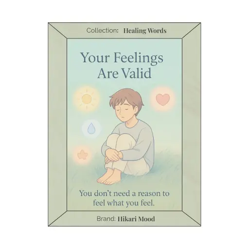 Your Feelings Are Valid – Emotional Anime Poster for Mental Health & Self-Acceptance (Unframed)