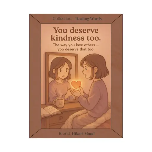 You Deserve Kindness Too – Gentle Self-Love Anime Poster for Emotional Healing(Healing Words Collection)(Unframed)