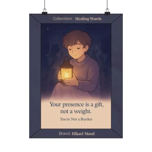 You're Not a Burden – Emotional Anime Poster for Self-Worth & Healing (Unframed) 